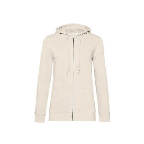 Dámska mikina (B&C Organic Zipped Hood /women)>biela (off)>S