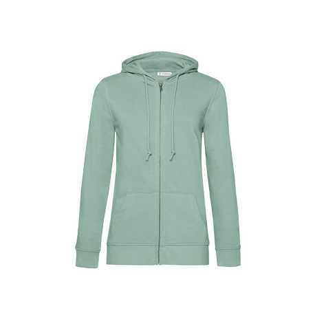 Dámska mikina (B&C Organic Zipped Hood /women)>zelená (sage)>S