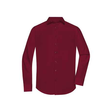 Pánska košeľa(DAIBER Mens Shirt Longsleeve Poplin) > červená (wine) > S
