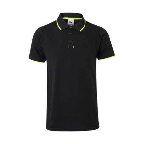 Pánska polokošeľa (VELILLA SS TWO-TONE POLO) > čierna / žltá (hi-vis) > S
