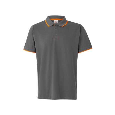 Pánska polokošeľa (VELILLA SS TWO-TONE POLO) > šedá / oranžová (hi-vis) > 2XL