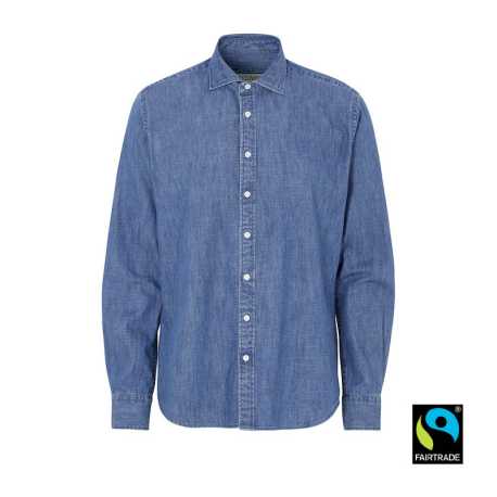 Pánska košeľa (COTTOVER DENIM SLIM FIT) > modrá (denim) > 48