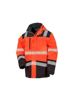 Pánska bunda (RESULT Printable Softshell Safety Coat)>oranžová / čierna>M