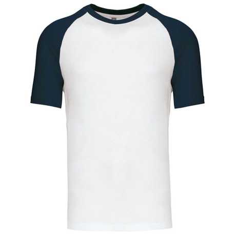 Unisex tričko (KARIBAN SLEEVE T-SHIRT) > biela / modrá (navy) > 2XL