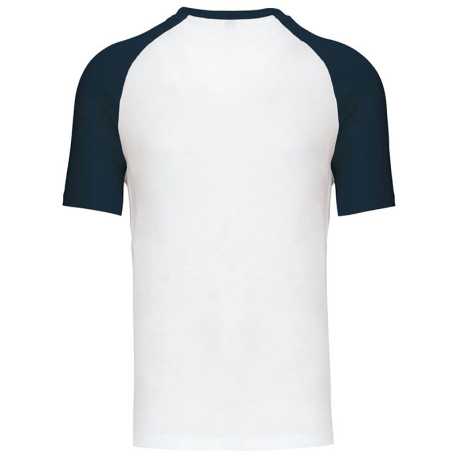 Unisex tričko (KARIBAN SLEEVE T-SHIRT) > biela / modrá (navy) > 2XL