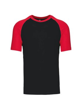 Unisex tričko (KARIBAN SLEEVE T-SHIRT) > čierna / červená > L