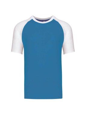 Unisex tričko (KARIBAN SLEEVE T-SHIRT) > modrá (aqua) / biela > M