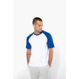 Unisex tričko (KARIBAN SLEEVE T-SHIRT) > biela / modrá (navy) > 2XL