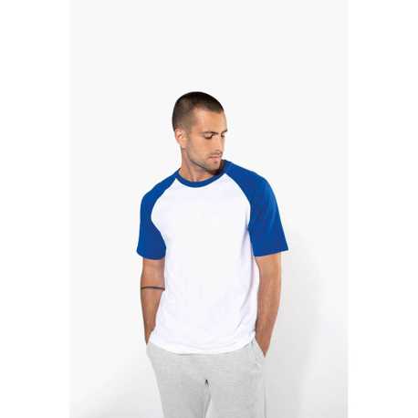 Unisex tričko (KARIBAN SLEEVE T-SHIRT) > biela / modrá (navy) > 2XL