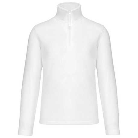Unisex fleece mikina ( Kariban Enzo Zip Neck Outdoor Fleece ) > biela > 2XL