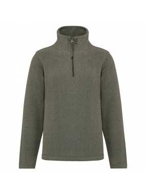 Unisex fleece mikina ( Kariban Enzo Zip Neck Outdoor Fleece )>zelená (marble heather)>L
