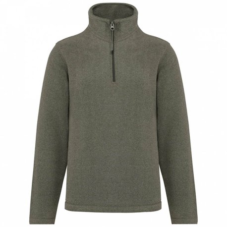 Unisex fleece mikina ( Kariban Enzo Zip Neck Outdoor Fleece )>zelená (marble heather)>L