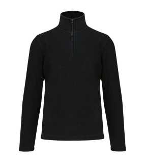 Unisex fleece mikina ( Kariban Enzo Zip Neck Outdoor Fleece ) > čierna > L