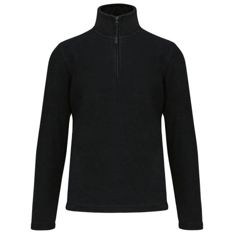 Unisex fleece mikina ( Kariban Enzo Zip Neck Outdoor Fleece ) > čierna > 2XL