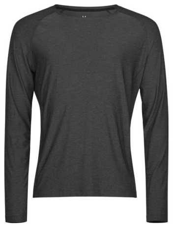 Unisex tričko (Tee Jays Long Sleeve CoolDry Tee) > čierna (melange) > XL