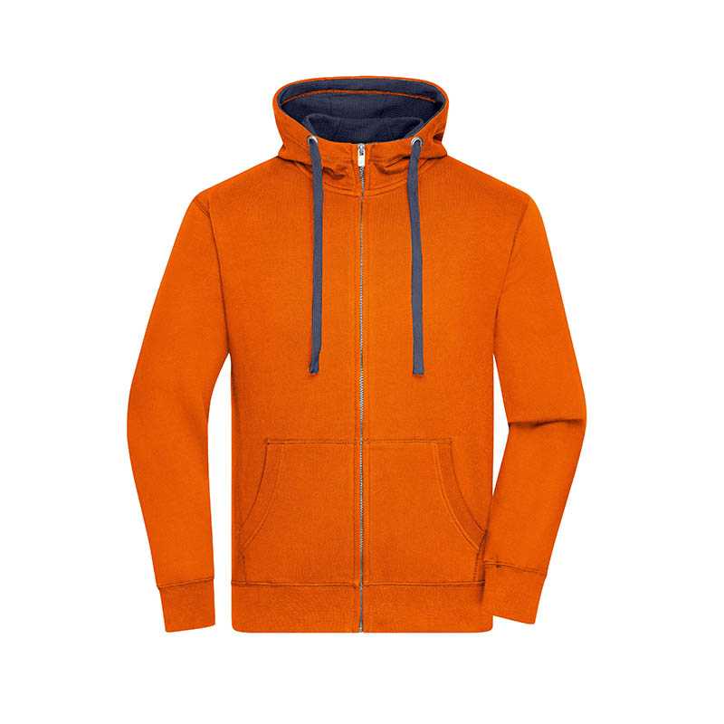 Pánska mikina (JN Men's Lifestyle Zip-Hoody) > oranžová (dark) / modrá (navy) > S