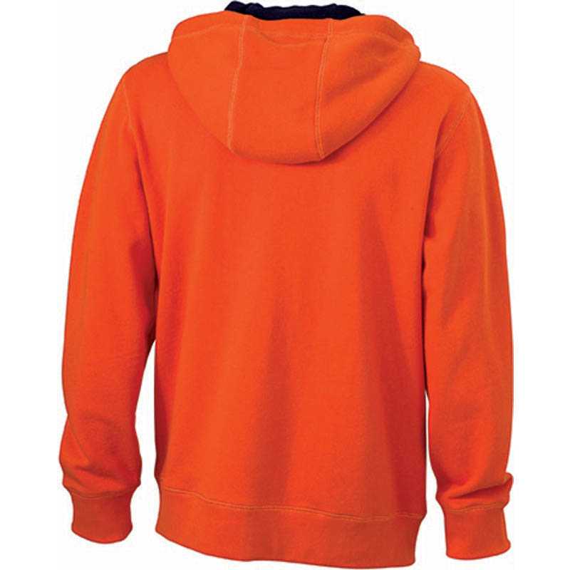Pánska mikina (JN Men's Lifestyle Zip-Hoody) > oranžová (dark) / modrá (navy) > S