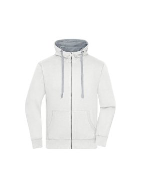 Pánska mikina (JN Men's Lifestyle Zip-Hoody) > biela (off) / šedá (heather) > L