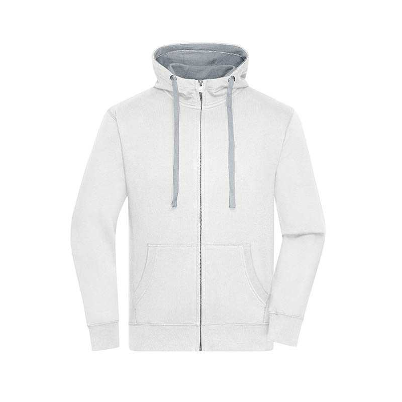 Pánska mikina (JN Men's Lifestyle Zip-Hoody) > biela (off) / šedá (heather) > L