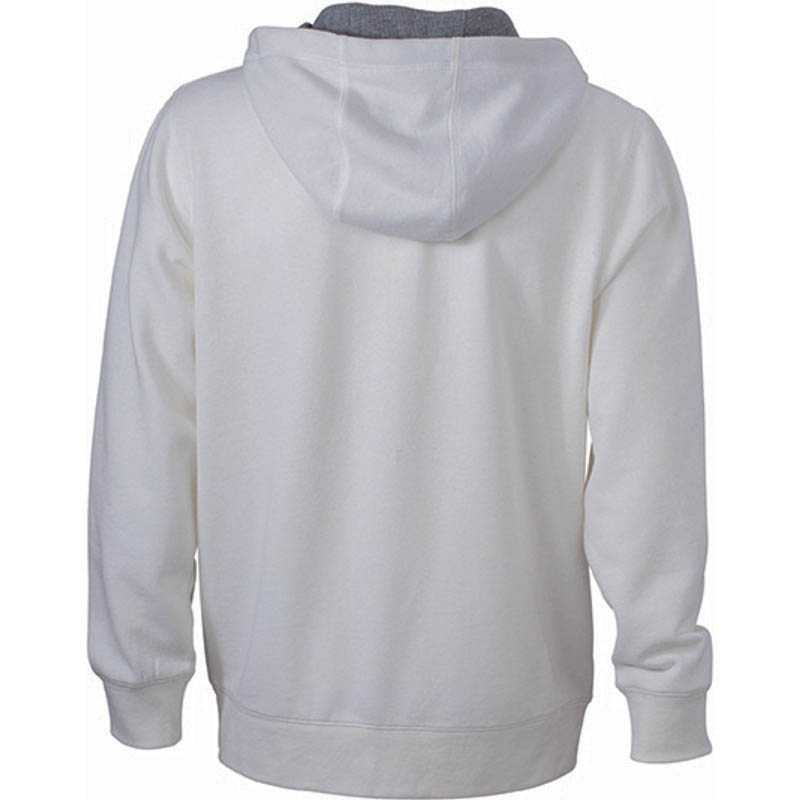 Pánska mikina (JN Men's Lifestyle Zip-Hoody) > biela (off) / šedá (heather) > L