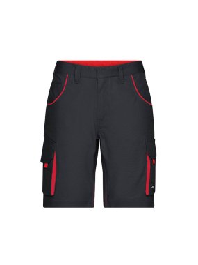 Pánske pracovné krátke nohavice(JN Workwear Bermudas-Level 2)>šedá (carbon) / červená>50