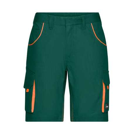 Pánske pracovné krátke nohavice(DAIBER Workwear Bermudas-Level 2)>zelená(dark)/oranžová>42