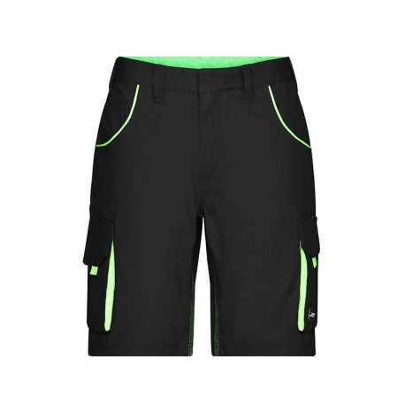 Pánske pracovné krátke nohavice(DAIBER Workwear Bermudas-Level 2)>čierna / zelená(lime)>42
