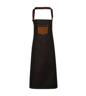 Zástera(PREMIER "DIVISION" WAXED LOOK DENIM BIB APRON) > čierna/modrá(tan denim)