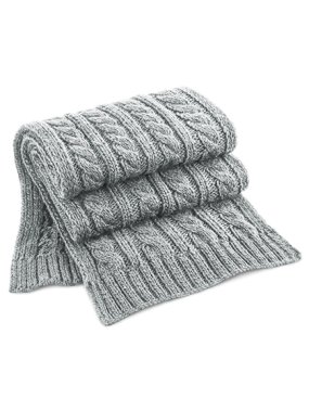 Unisex šál (Beechfield Cable Knit Melange Scarf) > šedá (light) > 168X27 CM