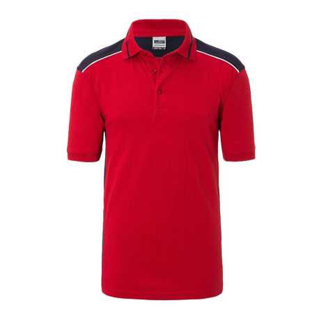 Pánska pracovná polokošeľa(DAIBER Mens Workwear Polo-Level 2)>červená / modrá (navy)>XS