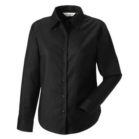 Dámska košeľa(Long Sleeve Easy Care Oxford RUSSELL) > čierna > XS