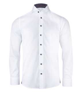 Pánska košeľa (James Harvest PURPLE BOW 146 SLIM FIT) > biela / modrá (navy) > L