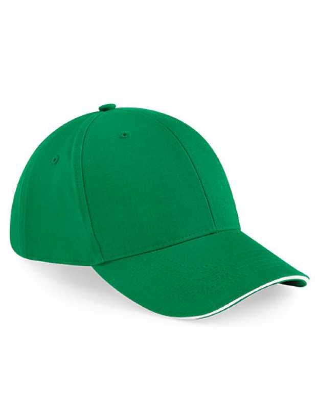 6 panelová-unisex šiltovka (Beechfield Athleisure 6 Panel Cap) > zelená (kelly) / biela