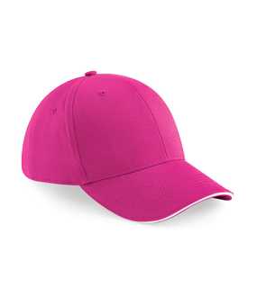 6 panelová-unisex šiltovka (Beechfield Athleisure 6 Panel Cap) > ružová (fuchsia) / biela