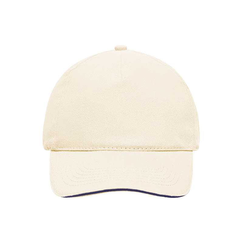 5 panelová šiltovka (MB 5 Panel Sandwich Cap) > prírodná / modrá (navy)