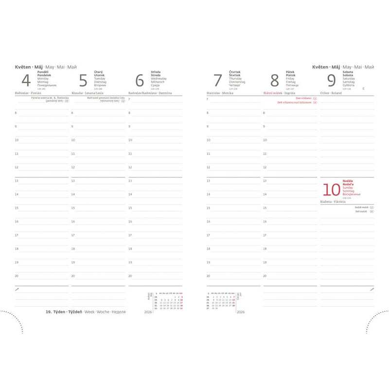 Diár (Vario 2026) - 14,5 x 20,5 cm > Grey design > týždenný A5