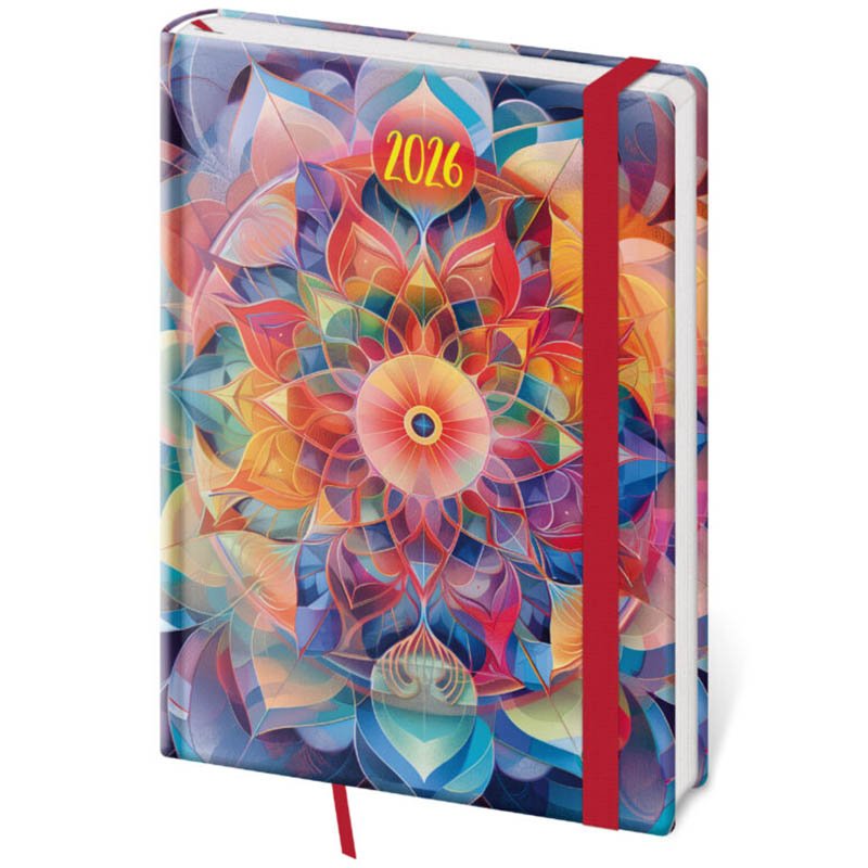 Diár s gumičkou (Vario 2026) - 14,5 x 20,5 cm > Kaleidoscope > denný A5