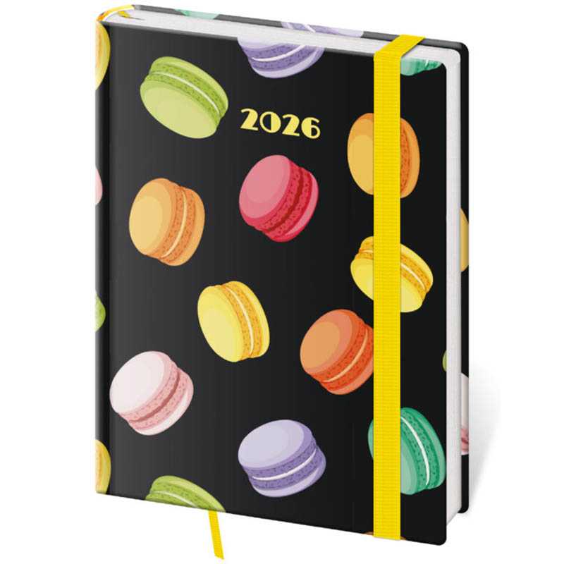 Diár s gumičkou (Vario 2026) - 12 x 16,5 cm > Macarons > denný B6