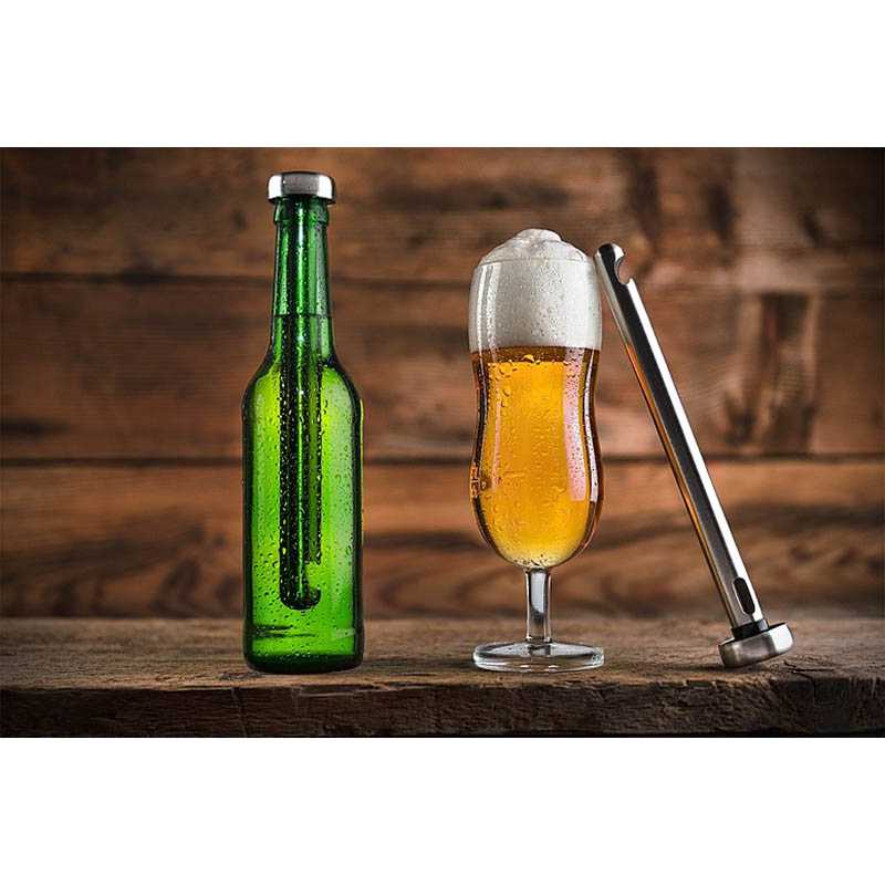 Chladiaca tyčinka na pivo s lievikom veľká "VANILLA SEASON" > strieborná