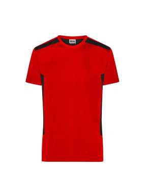 Pánske tričko (JN Mens Workwear T-Shirt STRONG) > červená / čierna > 2XL