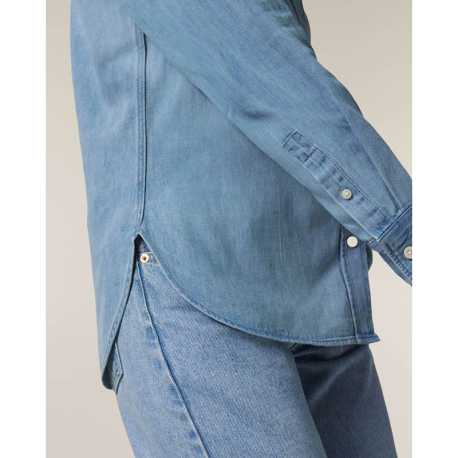 Dámska košeľa (STANLEY\STELLA Stella Denim Shirt) > modrá (light wash) > XS