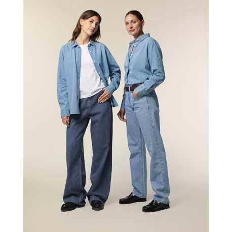 Dámska košeľa (STANLEY\STELLA Stella Denim Shirt) > modrá (light wash) > XS