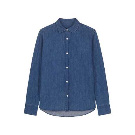 Dámska košeľa (STANLEY\STELLA Stella Denim Shirt) > modrá (mid wash) > XS