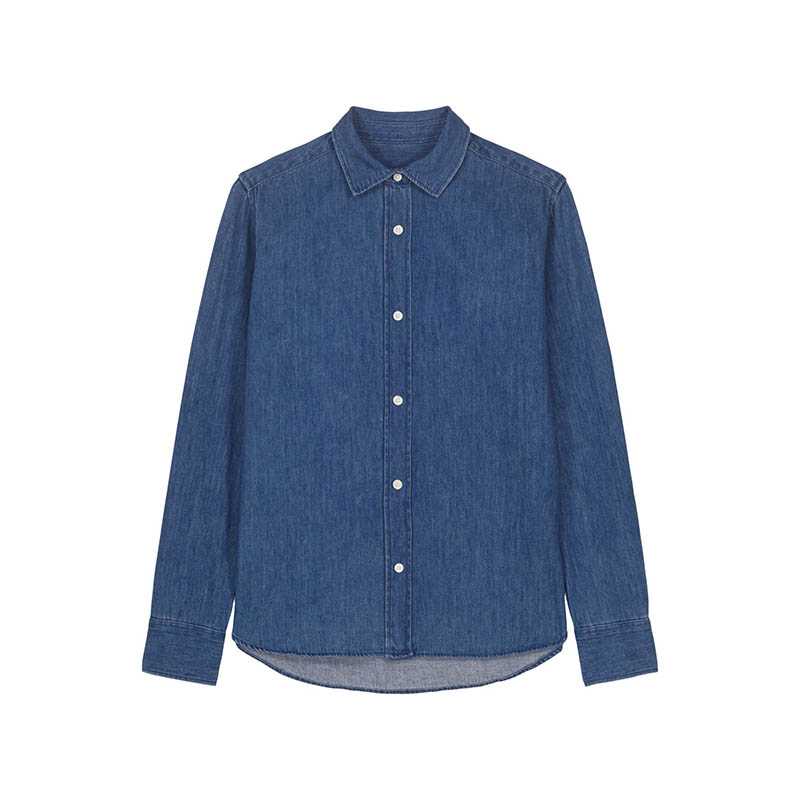 Dámska košeľa (STANLEY\STELLA Stella Denim Shirt) > modrá (mid wash) > 3XL