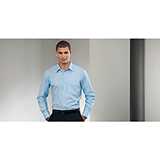 Pánska košeľa(Long Sleeve Easy Care Tailored Oxford RUSSELL) > modrá (oxford) > S