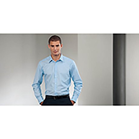 Pánska košeľa(Long Sleeve Easy Care Tailored Oxford RUSSELL) > modrá (oxford) > S