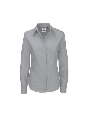 Dámska košeľa (B&C OXFORD LSL/WOMEN) > strieborná (moon) > XL