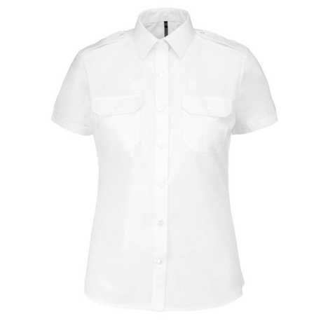Dámska košeľa (Kariban"LADIES' SHORT SLEEVE PILOT SHIRT") > biela > M