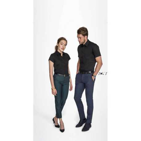 Pánska košeľa (SOLS BROADWAY MENS SHORT SLEEVE STRETCH SHIRT) > čierna > M