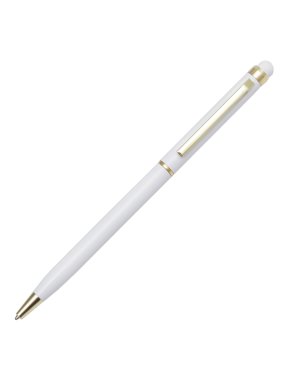 Hliníkové guľôčkové pero so stylusom > biela